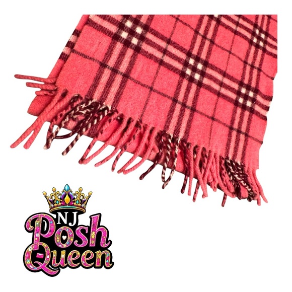 Burberry Pink Classic Vintage Check Cashmere Scarf - Picture 6 of 8